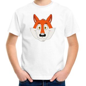 Cartoon vos t-shirt wit voor jongens en meisjes - Kinderkleding / dieren t-shirts kinderen 110/116