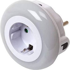 LED Nachtlampje met Schemeringssensor - Nachtverlichting - Wit - 1 stuk - 8,2 x 8,2 x 7,25 cm