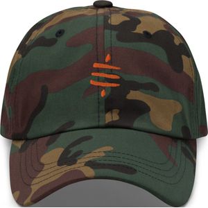 Satoshi SATS Symbool- Klassiek Bitcoin Petje - Kleur Groen Camouflage - Oranje Kleurig Geborduurd | Bitcoin cadeau| Crypto cadeau| Bitcoin Cap| Crypto Cap| Bitcoin Pet| Crypto Pet| Bitcoin Merch| Crypto Merch| Bitcoin Kleding| Crypto Kleding