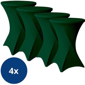 Statafelrok Donkergroen 80cm - Statafelhoes Groen - Tafelrok - Set van 4 - ∅80-85x110cm - Tafelrokkenshop.nl
