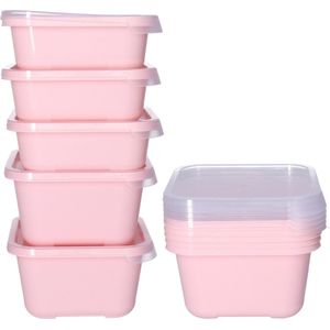 Juypal Vershoudbakjes nestbaar - 10 delig - BPA vrij - meal prep - diverse maten - Roze - luchtdicht - herbruikbaar