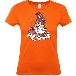 Dames t-shirt Alaaf | Carnavalskleding dames | Carnaval Kostuum | Foute Party | Oranje Dames | maat XL