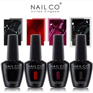 Gellak - nagelak - set - base coat - gel polish - topcoat - gel nagellak - rood - matalic - glitter