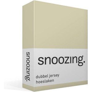Snoozing - Dubbel Jersey - Hoeslaken - Lits-jumeaux - 160x200/220 cm - Zand
