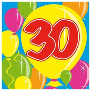 Folat - Servetten 30 jaar Ballonnen (20 stuks)