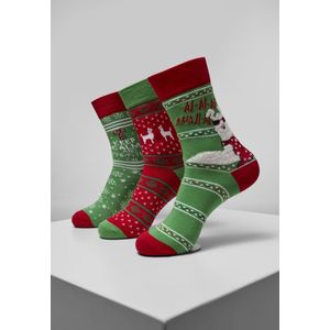 Urban Classics - Christmas Lama 3-Pack Sokken - 35/38 - Multicolours