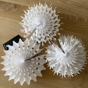 House Doctor - kerstster Fold - set van 3 - wit - waaier - kerstdecoratie - 15 cm