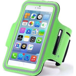 Universele Sportarmband Voor Smartphones van 5.5 inch | Hardloop Armband Geschikt voor Apple iPhone, Samsung Galaxy en andere Smartphones | Spatwaterdicht, Ultra Lichtgewicht, Top Kwaliteit, Neopreen, Comfortabele Rekband, Klittenband | Kleur Groen
