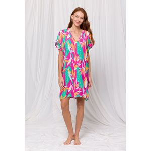 Lords & Lilies jurk dames - multicolor met bloemenprint - 241-52-XDR-W/984 - maat XL