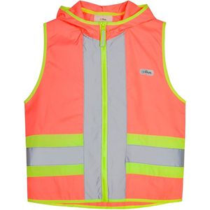 Gofluo - Fluohesje Kind Joy - Veiligheidshesje - Hoodie - Met rits - Fiets accessoires - Twinning - 2-3Y - Coral