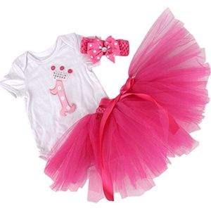 3-delig 1e verjaardag cakesmash setje Little Princess - tutu - 1e - verjaardag - eerste - maat 80 - kinderkleding - feestkleding