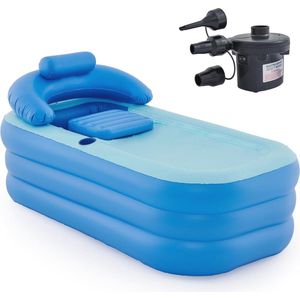 Opblaasbaar Draagbaar Bad voor Volwassenen - Opvouwbare PVC Badkuip met Elektrische Pomp en Antislip Ondergrond