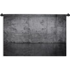 Wandkleed Muur textuur - Textuur van een betonnen muur in het donker Wandkleed katoen 150x100 cm - Wandtapijt met foto