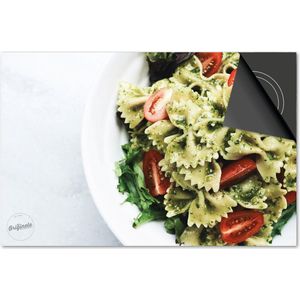 Inductie beschermer 81x52 - afdekplaat inductie mat - Dietrix Kookplaat beschermer - DELUXE - Food - Vlindertjes pasta pesto