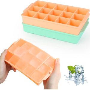 Goodivery ® Flexibele Siliconen IJsblokjesvorm Set van 2 met 30 Grote Vakjes voor Diverse Dranken