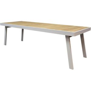 York dining tuintafel 260x90xH75 cm aluminium wit teak