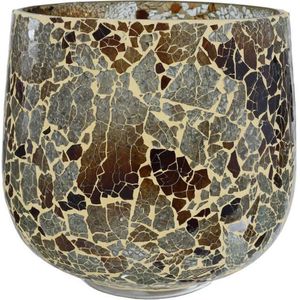 PTMD Windlicht - Ryana Mosaic natural glass - stormlight round - PTMD COLLECTION - Diameter 17 cm