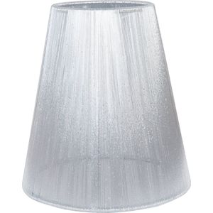 Lampenkap  | Ø 14*15 cm / E14  | Zilverkleurig | Katoen | Rond | Clayre & Eef | 6LAK0362ZI
