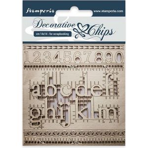 Stamperia Decorative Chips Alphabet and Numbers (SCB24)