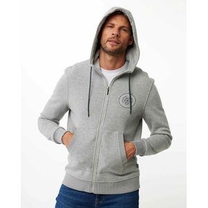 Hooded Sweater With Small Chest Artwork Mannen - Grijs - Maat M