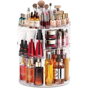 360 ° Draaibare Beauty Organizer voor Make-up Opslag - Transparant