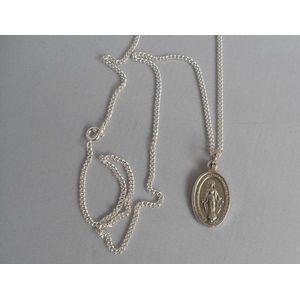 Ketting met hanger Maria zilverkleur