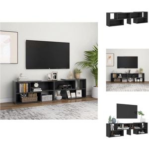 vidaXL Televisiemeubel - grijs - 149 x 30 x 52 cm - uitschuifbaar - Kast