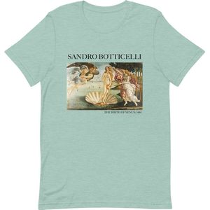 Sandro Botticelli 'De Geboorte van Venus' (""The Birth of Venus"") Beroemd Schilderij T-Shirt | Unisex Klassiek Kunst T-shirt | Heather Prism Dusty Blue | XS