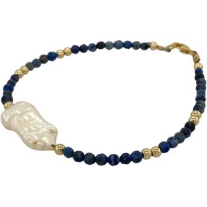 Pat's Jewels Armband - Kralen Armband - Edelsteen - Blauw - Parel