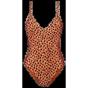 Beachlife Badpak V-Hals Diepe V-Rug Leopard Spots - Maat 36