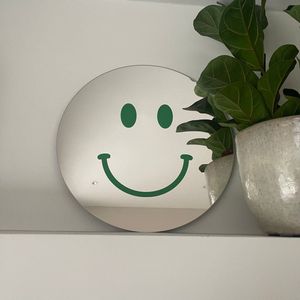 Groene Smiley Spiegel - 38cm - Rond