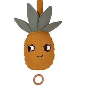 Roommate Muziekdoos Ananas 16,5 Cm Okergeel