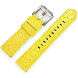 Marc Coblen / TW Steel Horlogeband Geel Leer Alligator 22mm