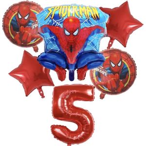 Spiderman folieballon -Spiderman Marvel Hero Party Ballon 6 stuks Folie Ballon Verjaardag - Kinderfeestje - Jomazo - spiderman verjaardag - spiderman themafeest - spiderman ballonnen - superhelden feest
