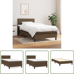 vidaXL Boxspring met Matras Donkerbruin 90x190 cm Boxspringbed - Boxspring - Tweepersoonsbed - Donkere Kleur - Pocketed Veren Matras