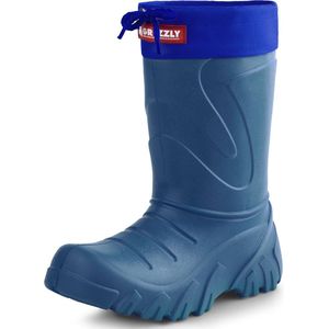 Ladeheid Kinder Regenlaarzen - Winter Thermo Rubber Laarzen Gevoerd - EVA - LA-LMG-835-Grizzly - Donkerblauw/Blauw - 24/25