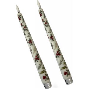 Set van 2 ledkaarsen motief kerstman 25 cm