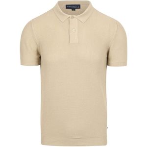 Suitable Respect Polo Structure Knit Beige - Maat L - Heren - Polo shirt Heren met Korte mouw