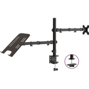 vidaXL Monitorstandaard - Monitorstandaards - Monitorbeugel - Monitor Standaard - Monitorbeugel VESA 75/100 mm zwart staal
