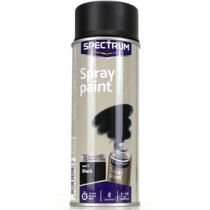 Spuitbusverf - Zwart Matt - Meubelspray - Lakspray - Spuitverf - Sneldrogend - Acrylaat lak - Set van 2 (2x 400 ml)