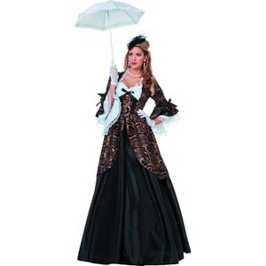 Wilbers & Wilbers - Middeleeuwen & Renaissance Kostuum - Markiezin Estella De Canicas - Vrouw - Zwart - Maat 48 - Carnavalskleding - Verkleedkleding