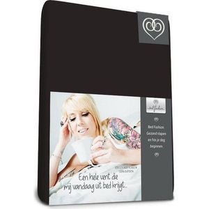 Bed-Fashion jersey hoeslaken voor boxspring Zwart - 180 x 220 cm - Zwart