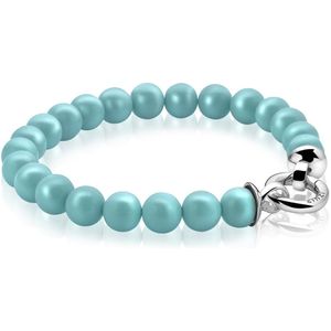 Zinzi zilveren parelarmband turquoise met sluiting 20cm ZIA401T-S