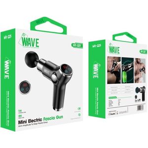 Wave Massage Gun – Diepe Weefsel Percussie Therapie (Model Nr. 223)30W motor met snelheden van 1.800 – 3.200 RPM. 5 snelheden en 4 massagekoppen. 2 uur gebruik per lading en snelle USB-C oplading.