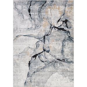 SURYA Vloerkleed - Woonkamer, Slaapkamer - Modern Abstract Tapijt LYNA - Ivoor/Grijs - 120x170 cm