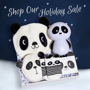 Baby Kerst giftbox -Kerstbaby-Pandabeer nachtlampje -pandabeer sokjes -pandabeer mutsje- pandabeer speentasje