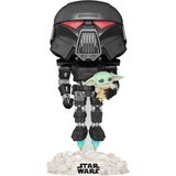 Funko Pop! Star Wars The Mandalorian Dark Trooper With Grogu