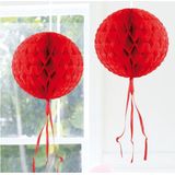 Decoratie bol rood 30 cm