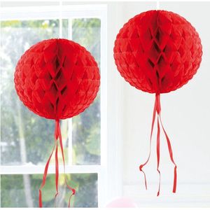 Decoratie bol rood 30 cm