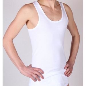 Set van 2x stuks beeren heren hemd/singlet wit 100% katoen - Herenondergoed hemden, maat: XL